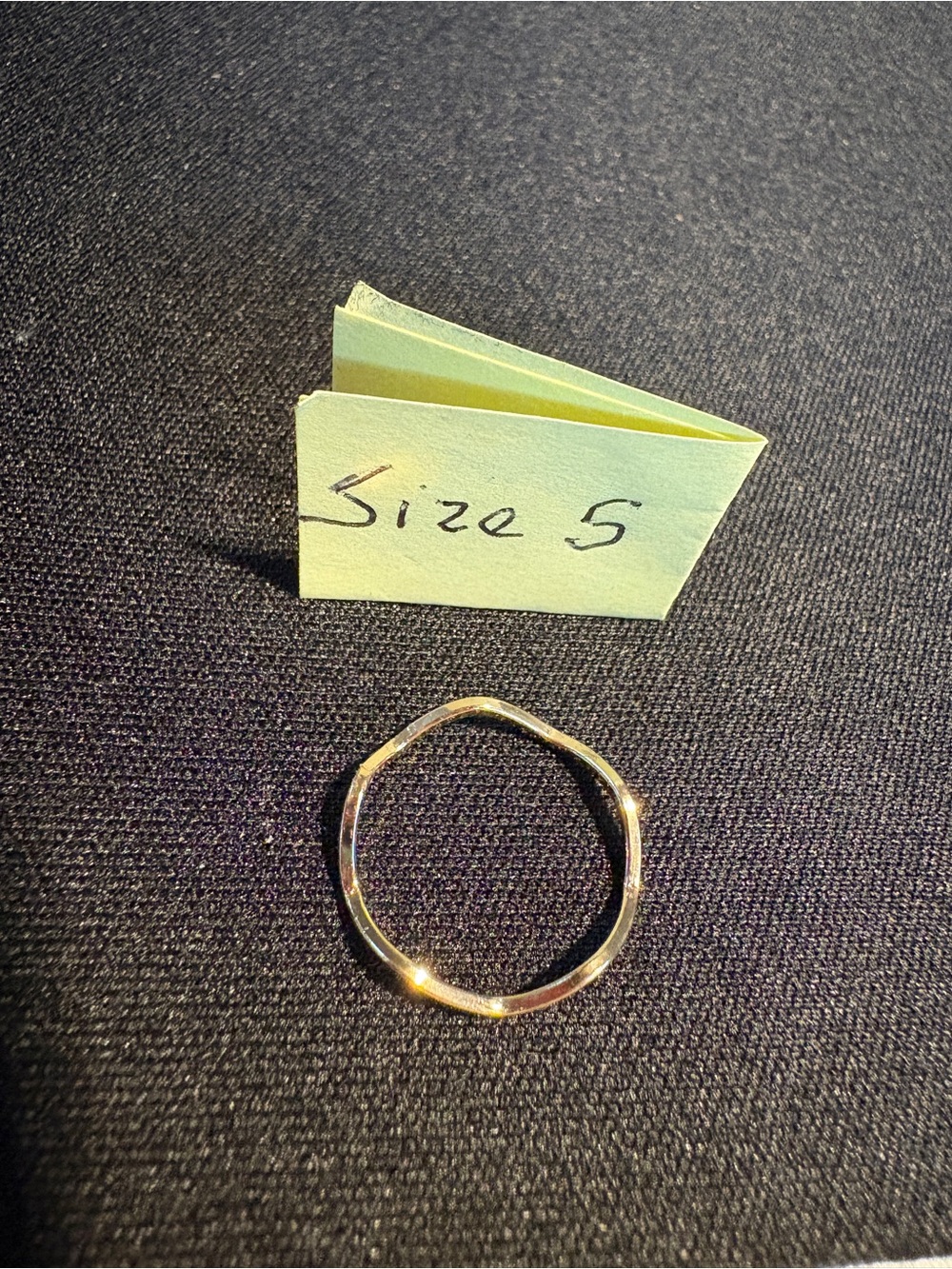 Gold Wave Stackable Ring - Size 5 - Picture 2 of 2